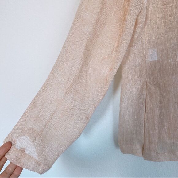 Le Kasha Light Linen Tima One Button Blazer Light Pink large - Picture 11 of 12